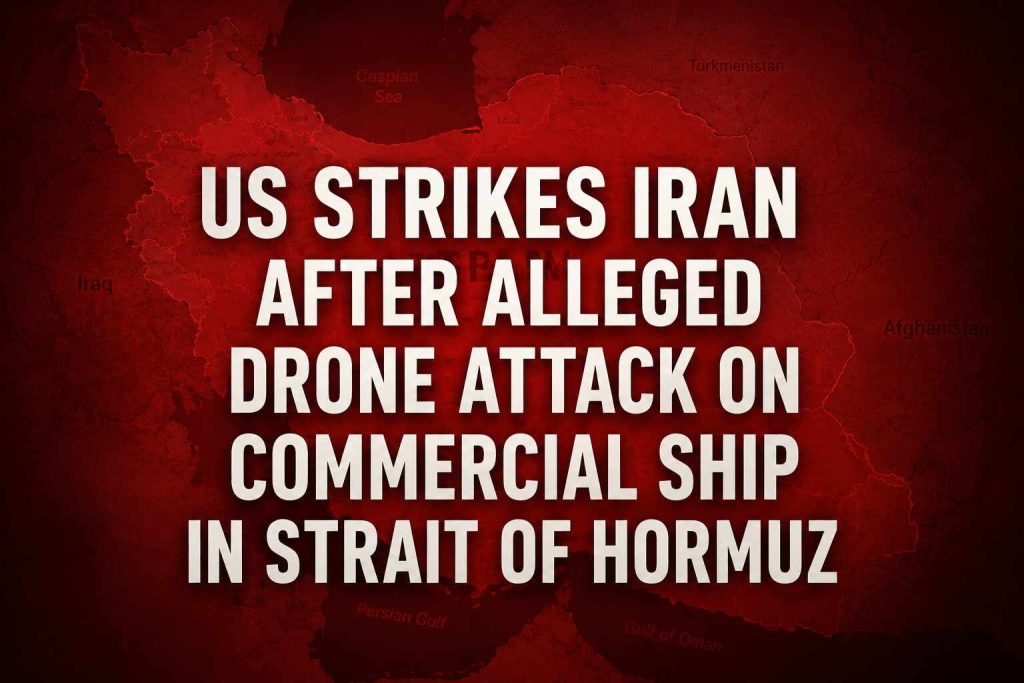 US Strikes Iran After Alleged Drone Attack on Commercial Ship in Strait of Hormuz
